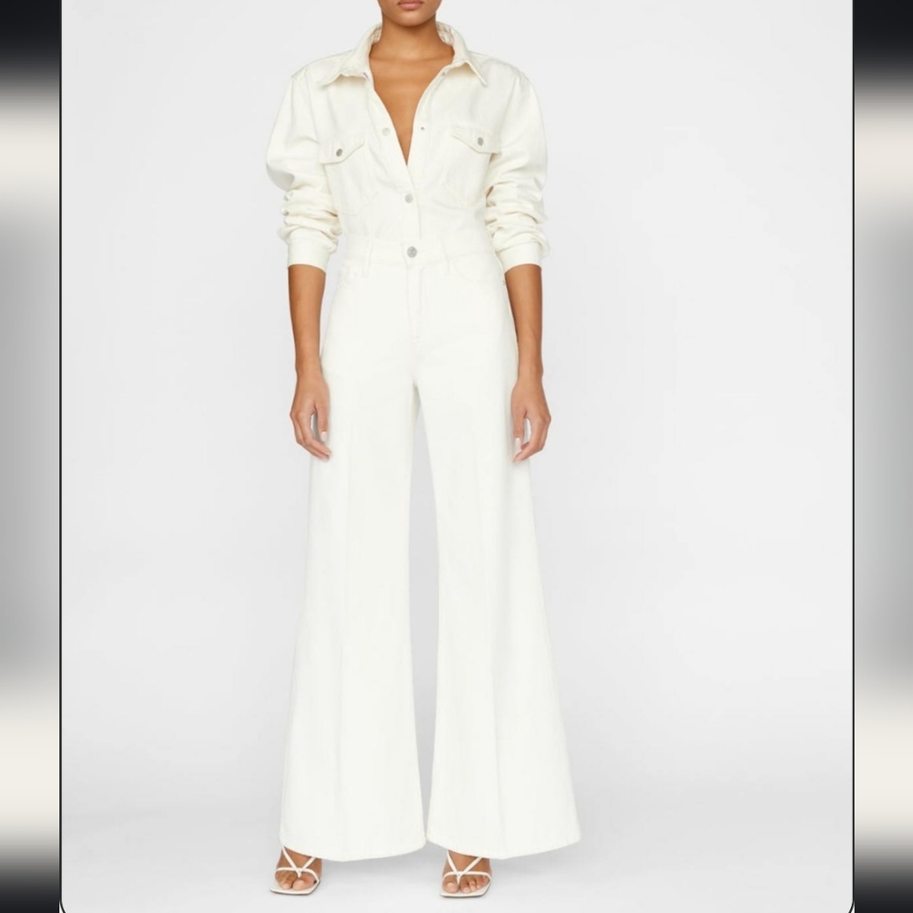 Frame Le Palazzo High rise wideleg JEANS Off white colour size US27